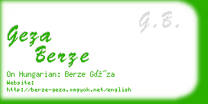 geza berze business card